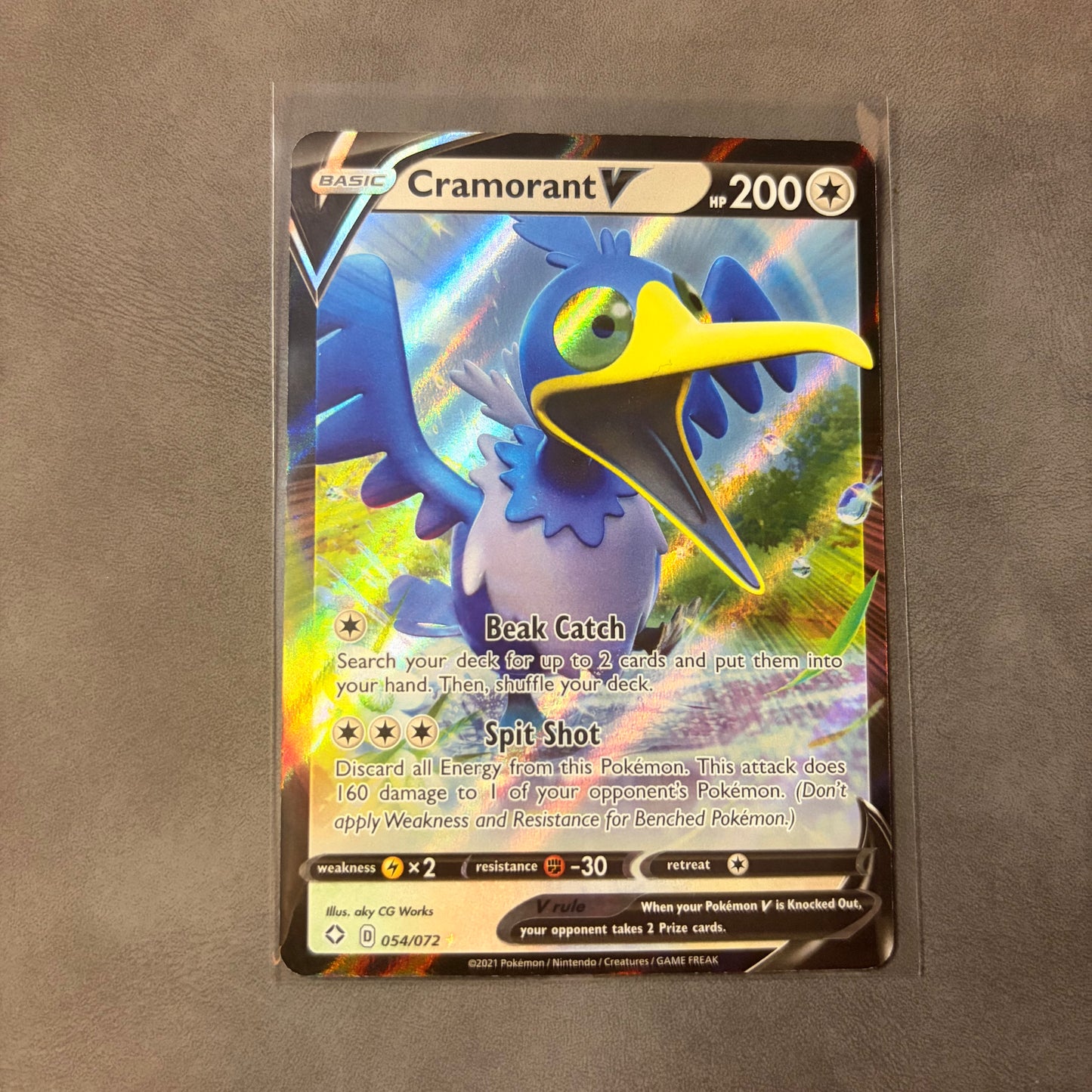 CRAMORANT V 054/072 – SHINING FATES – ULTRA RARE HOLO POKÉMON CARD