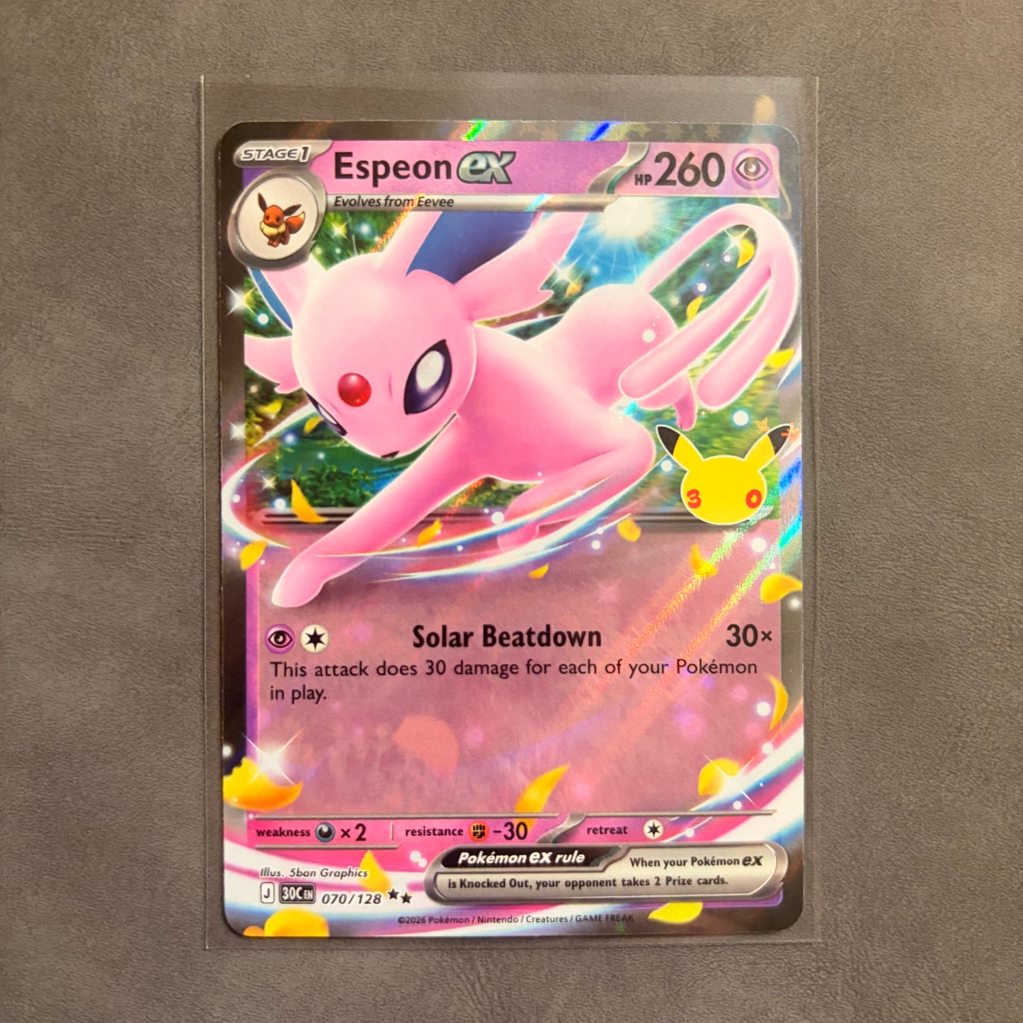 ESPEON EX 070/128 HOLO – 30TH CELEBRATION – POKÉMON CARD