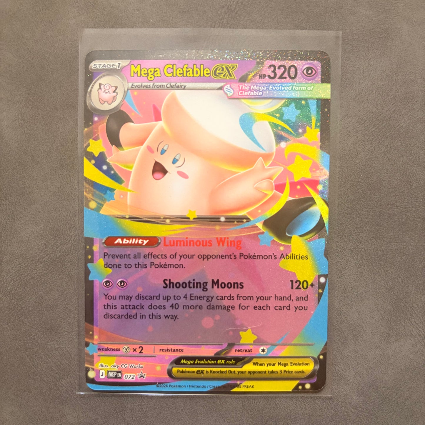 MEGA CLEFABLE EX 072 – MEGA EVOLUTION BLACK STAR PROMO – HOLO
