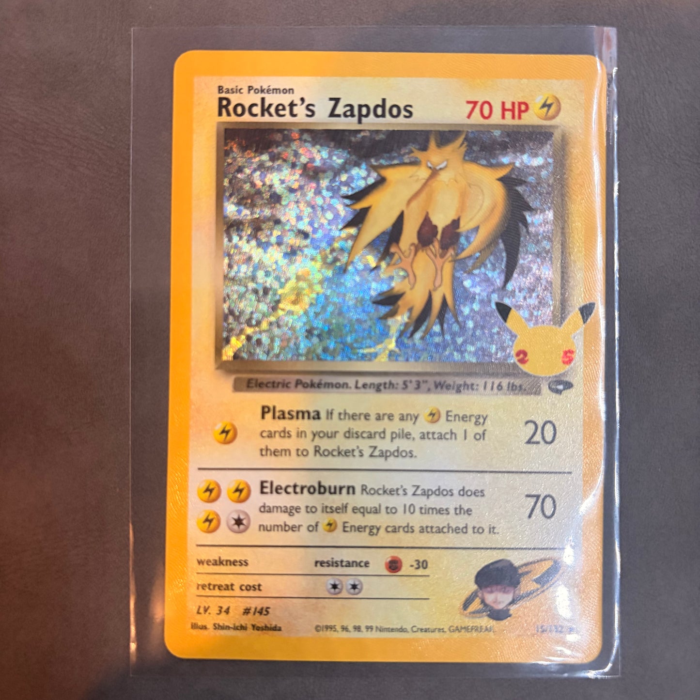 ROCKET’S ZAPDOS 15/132 – CELEBRATIONS 25TH ANNIVERSARY CLASSIC COLLECTION HOLO