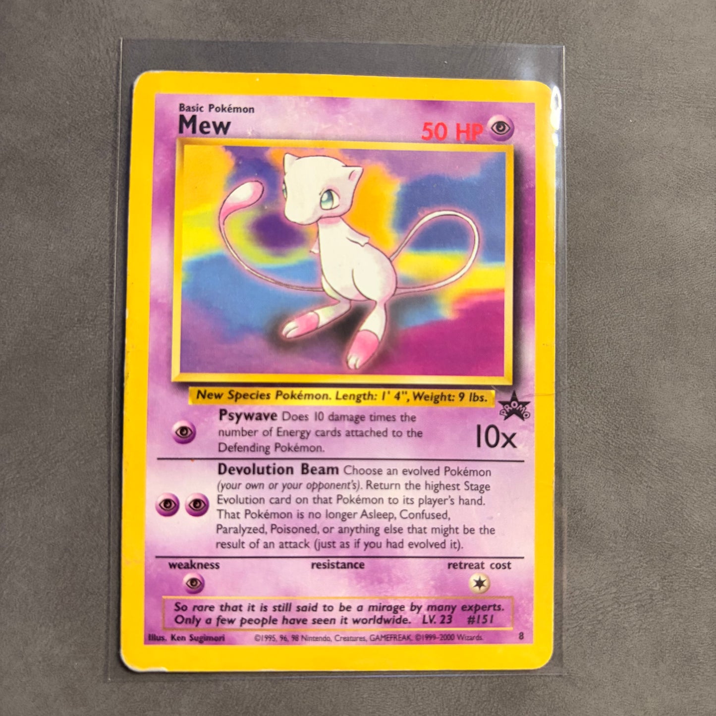 MEW 8 WOTC BLACK STAR PROMO 2000 NON-HOLO POKEMON CARD DAMAGED