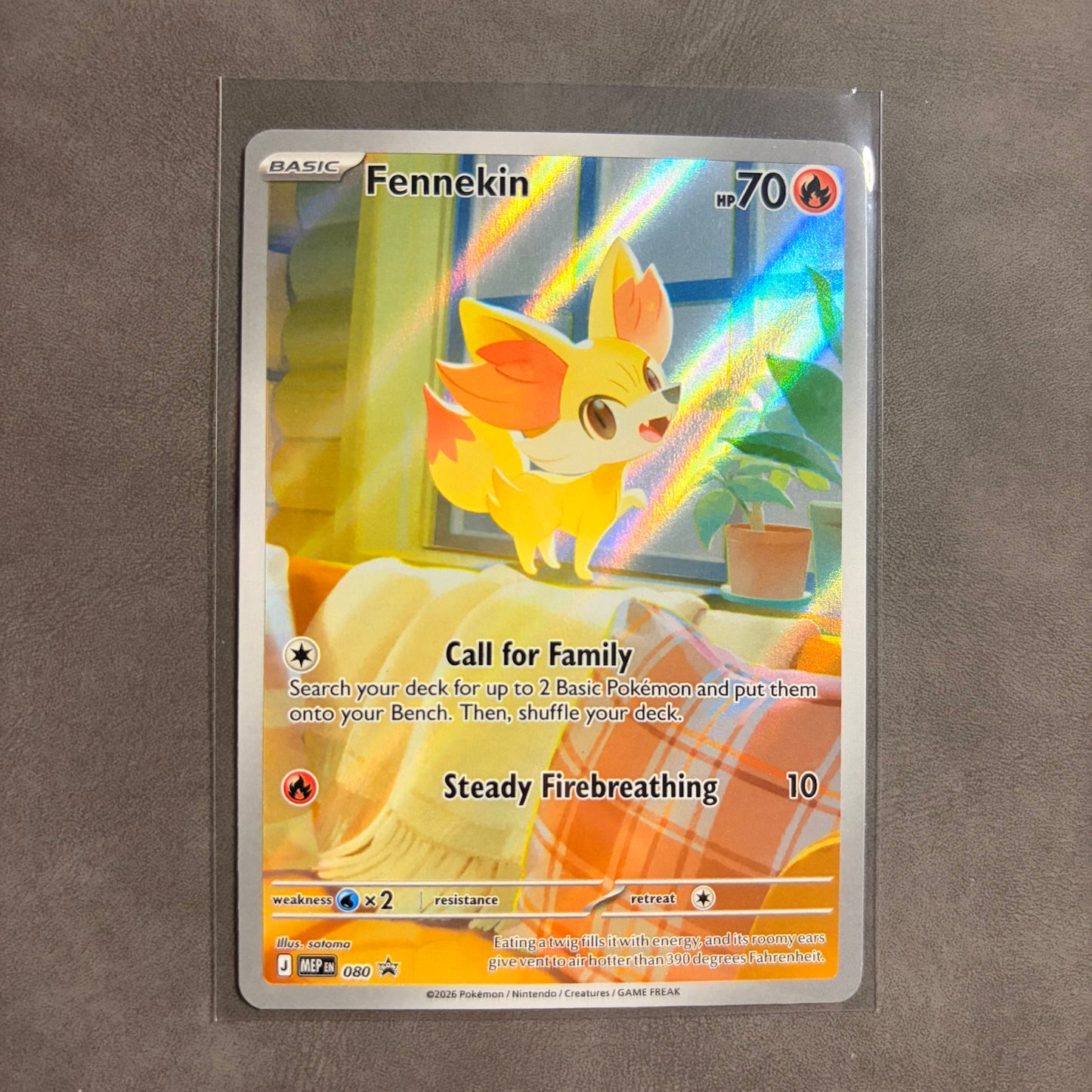 FENNEKIN MEP 080 – CHAOS RISING ETB – FULL-ART HOLO PROMO – NM