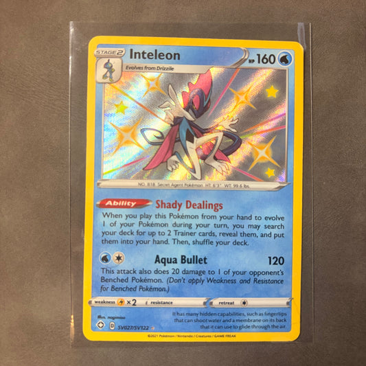 INTELEON SV027/SV122 – SHINING FATES SHINY VAULT – SHINY HOLO POKÉMON CARD