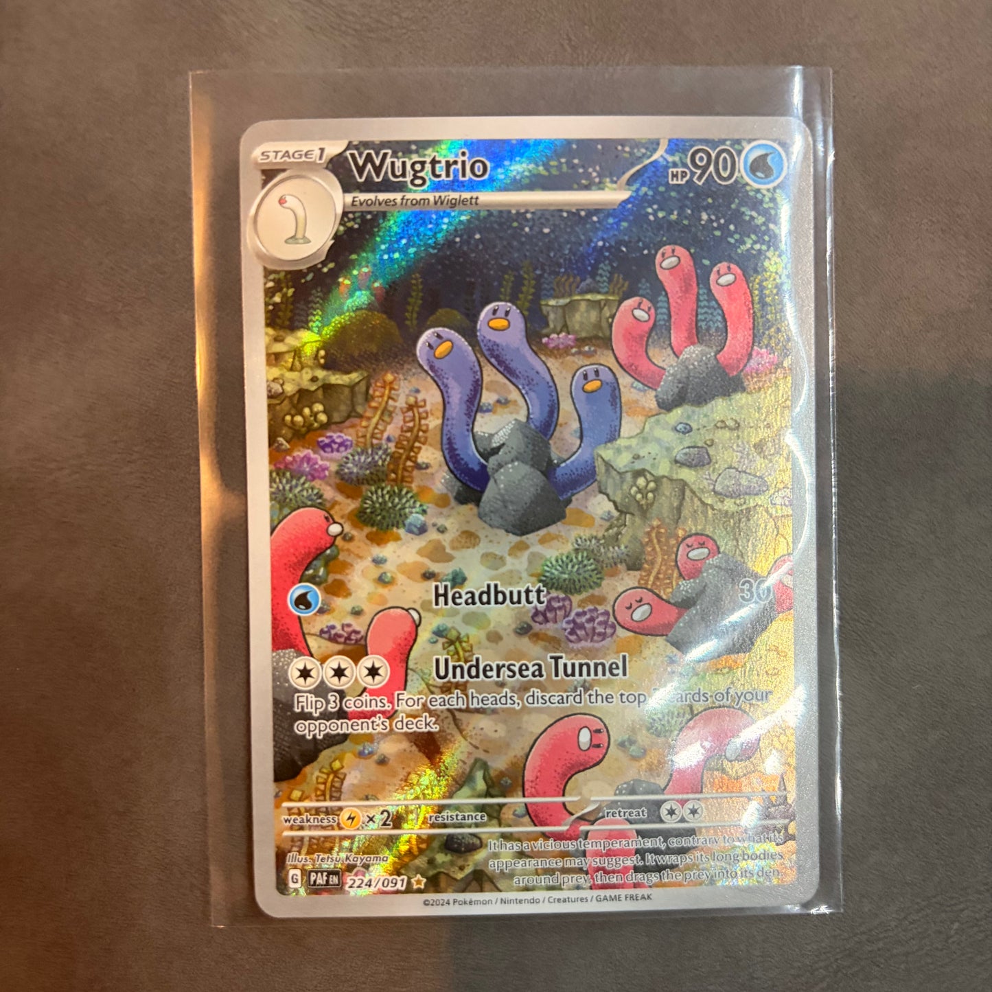 WUGTRIO 224/091 – PALDEAN FATES ILLUSTRATION RARE HOLO