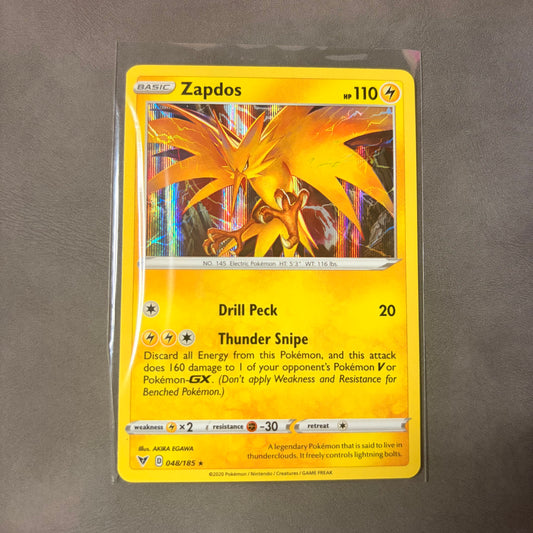 ZAPDOS 048/185 – VIVID VOLTAGE – HOLO RARE – POKÉMON TCG