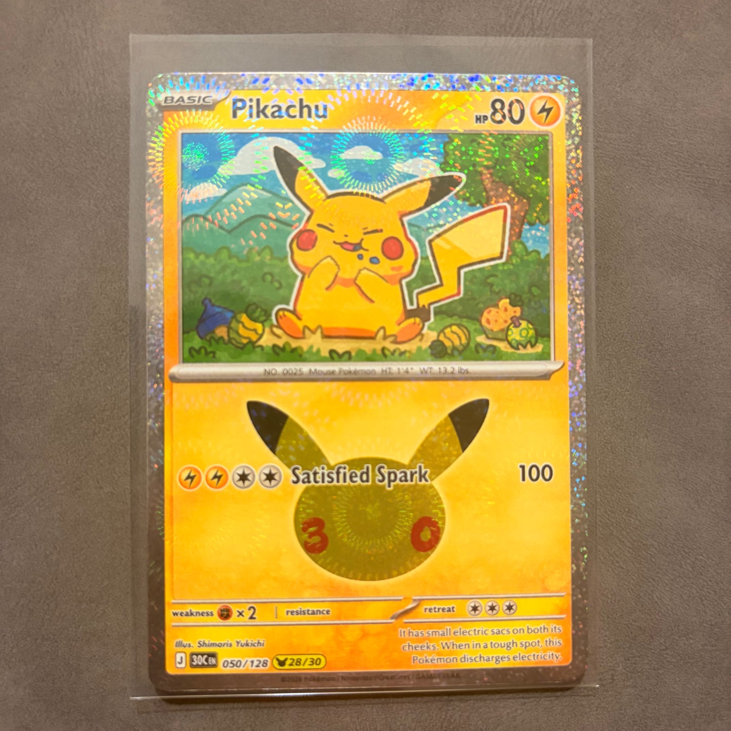 PIKACHU 050/128 – 30TH CELEBRATION HOLO – 28/30