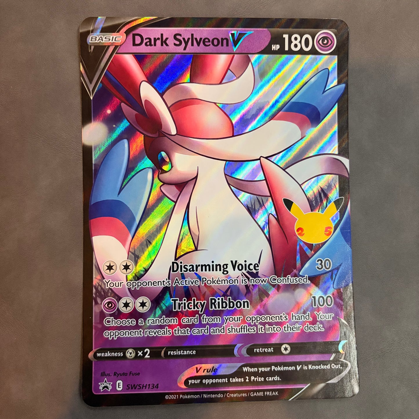 DARK SYLVEON V SWSH134 – CELEBRATIONS 25TH ANNIVERSARY JUMBO HOLO PROMO