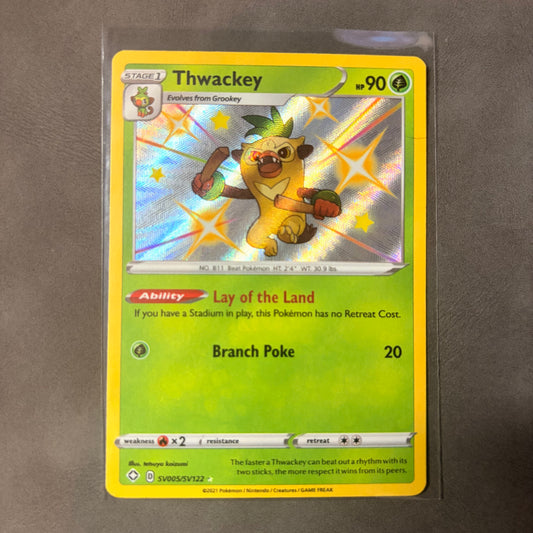 THWACKEY SV005/SV122 – SHINING FATES – SHINY RARE HOLO POKEMON CARD