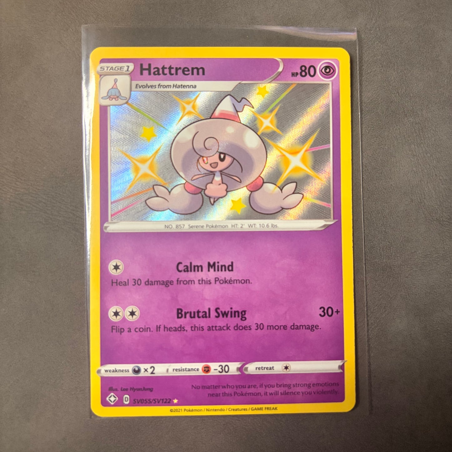 HATTREM SV055/SV122 – SHINING FATES – SHINY VAULT HOLO – POKÉMON TCG