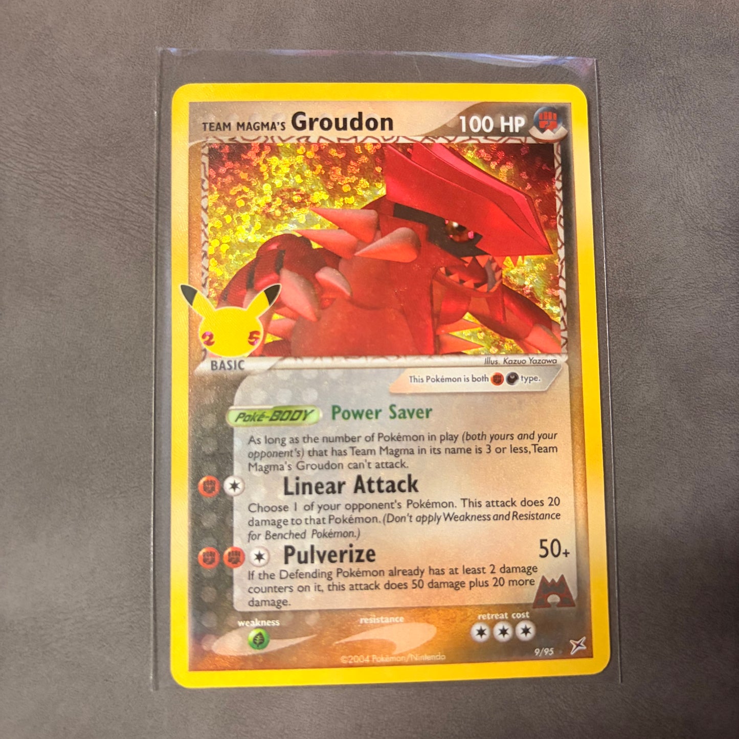 POKEMON TEAM MAGMA’S GROUDON 9/95 CELEBRATIONS 25TH ANNIVERSARY HOLO RARE NM