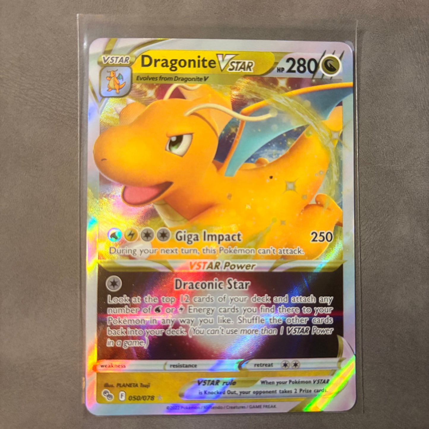 DRAGONITE VSTAR 050/078 – POKÉMON GO – ULTRA RARE HOLO POKÉMON CARD