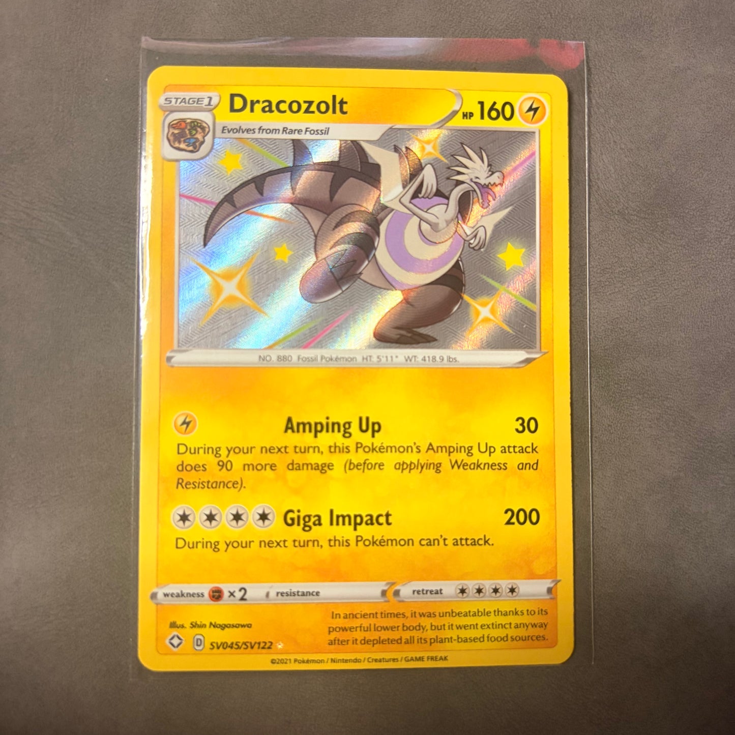 DRACOZOLT SV045/SV122 – SHINING FATES – SHINY VAULT HOLO – POKÉMON TCG