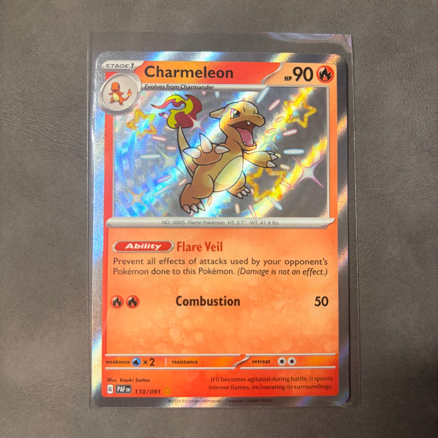 CHARMELEON 110/091 – PALDEAN FATES – SHINY RARE HOLO – POKÉMON TCG