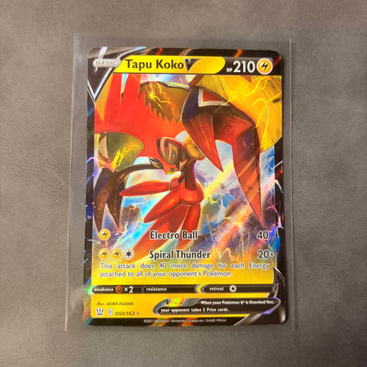 TAPU KOKO V 050/163 – BATTLE STYLES – ULTRA RARE HOLO POKEMON CARD