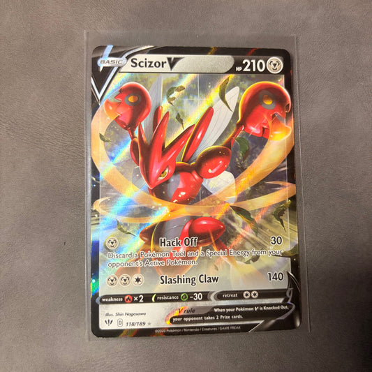 SCIZOR V 118/189 – DARKNESS ABLAZE – ULTRA RARE HOLO POKEMON CARD