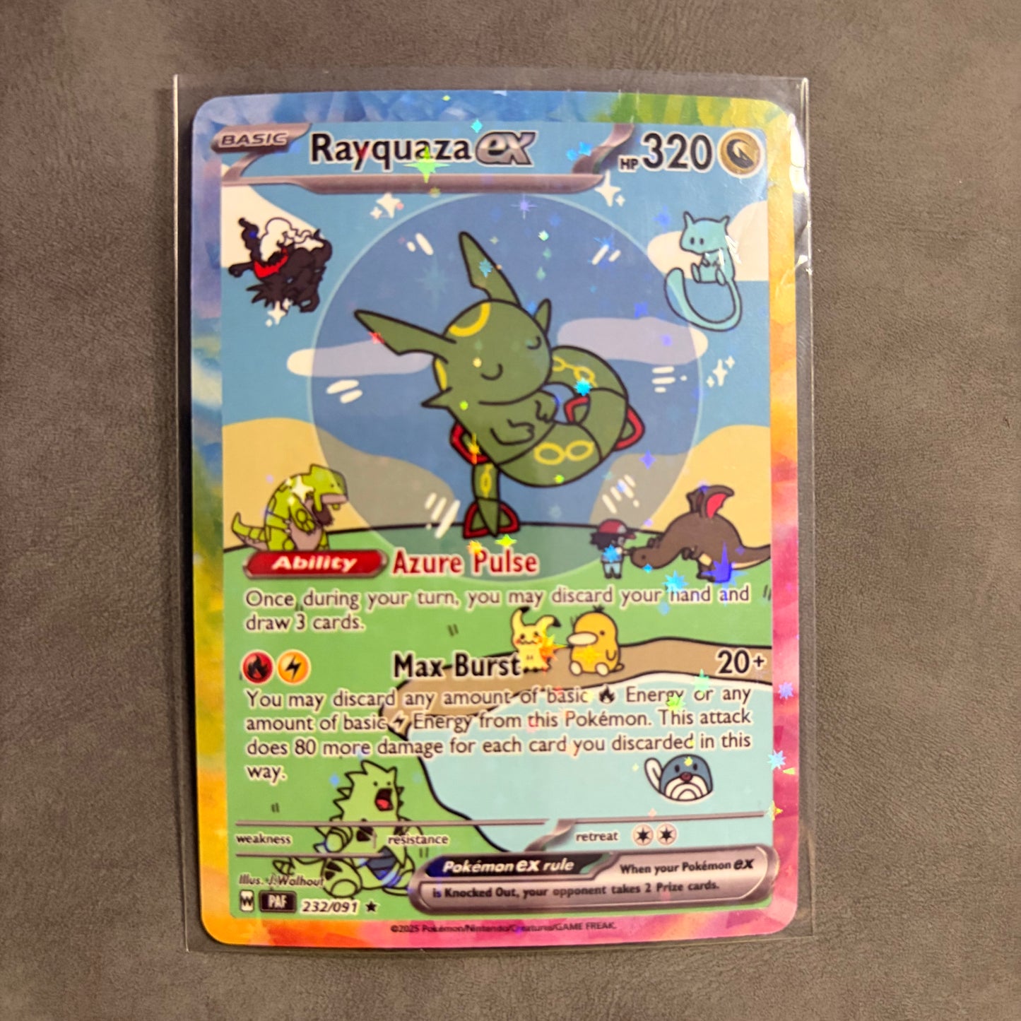 RAYQUAZA EX BUBBLE CUSTOM FANART HOLO CARD – UNOFFICIAL – NM