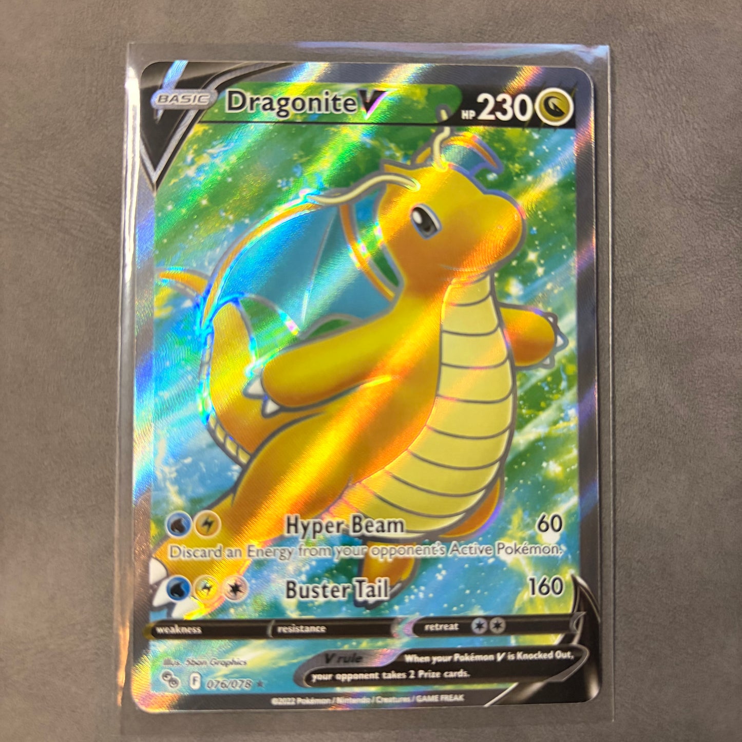 DRAGONITE V 076/078 – POKÉMON GO – FULL ART ULTRA RARE HOLO – 2022