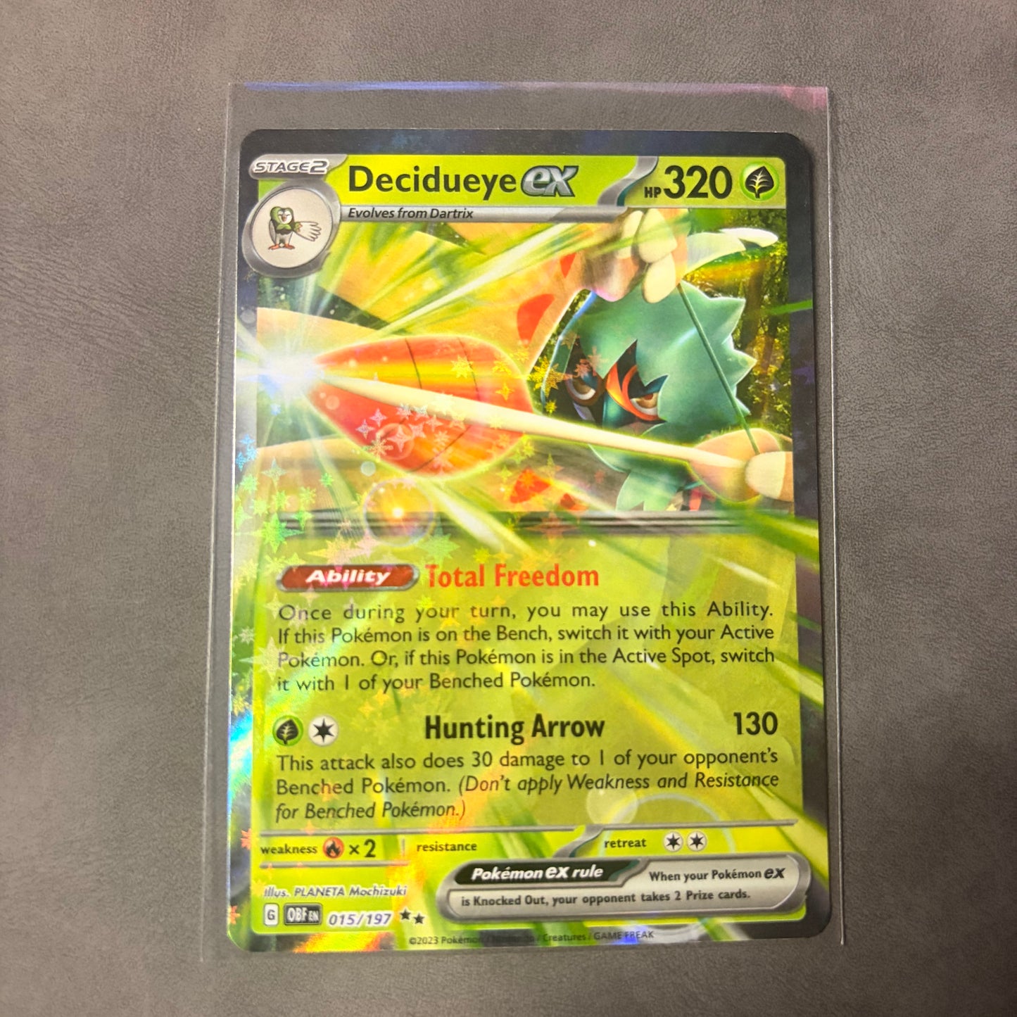 DECIDUEYE EX 015/197 – OBSIDIAN FLAMES – DOUBLE RARE HOLO – POKÉMON TCG