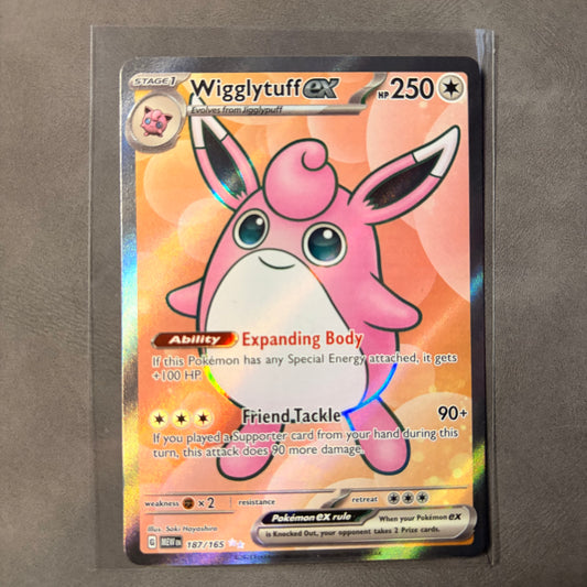 WIGGLYTUFF EX 187/165 – SCARLET & VIOLET 151 FULL ART ULTRA RARE HOLO