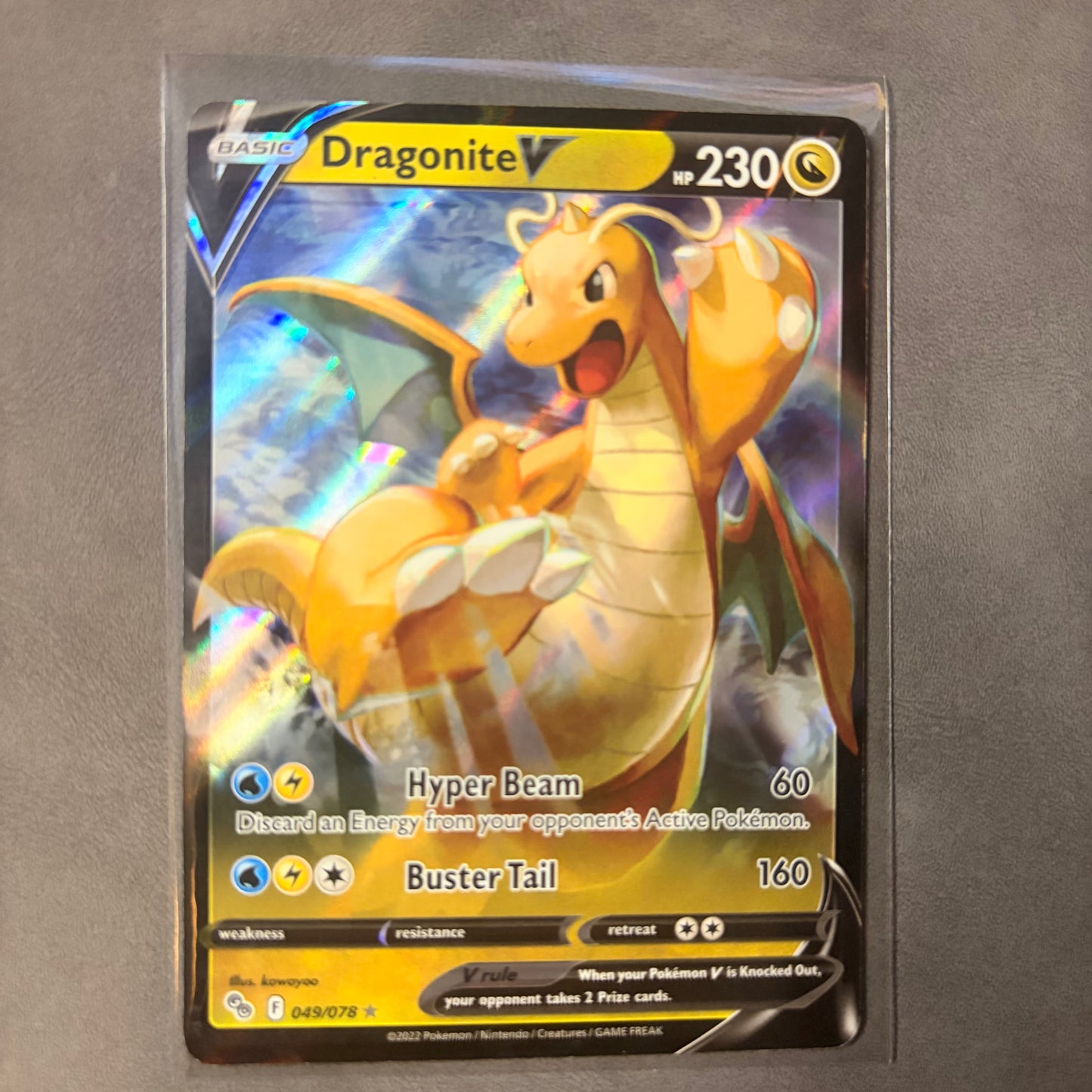 DRAGONITE V 049/078 – POKÉMON GO – ULTRA RARE HOLO POKÉMON CARD