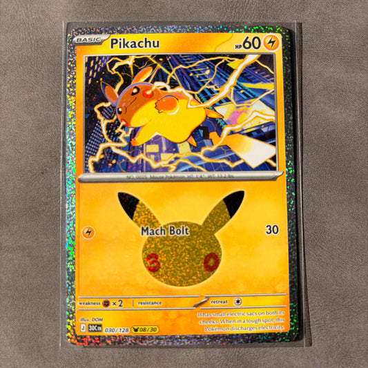 PIKACHU 030/128 HOLO – 30TH CELEBRATION – 08/30 – ENGLISH