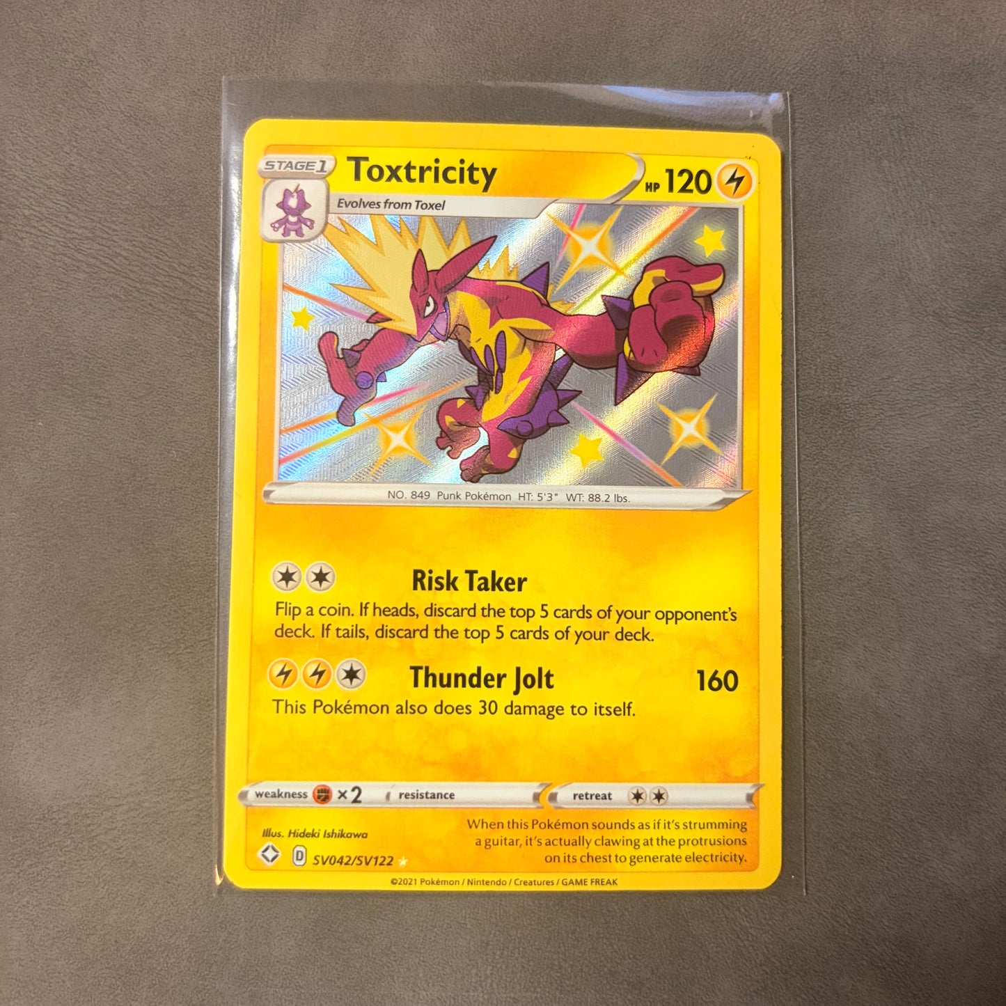 TOXTRICITY SV042/SV122 – SHINING FATES – SHINY RARE HOLO POKEMON CARD
