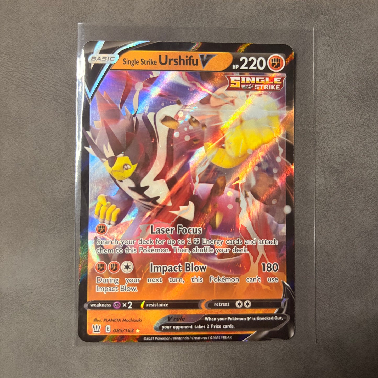 SINGLE STRIKE URSHIFU V 085/163 – BATTLE STYLES – ULTRA RARE HOLO – POKÉMON TCG