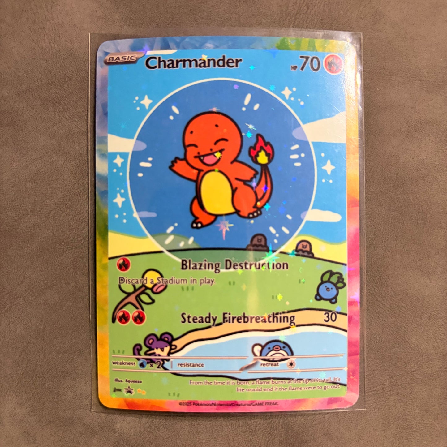 CHARMANDER BUBBLE CUSTOM FANART HOLO CARD – UNOFFICIAL – NM