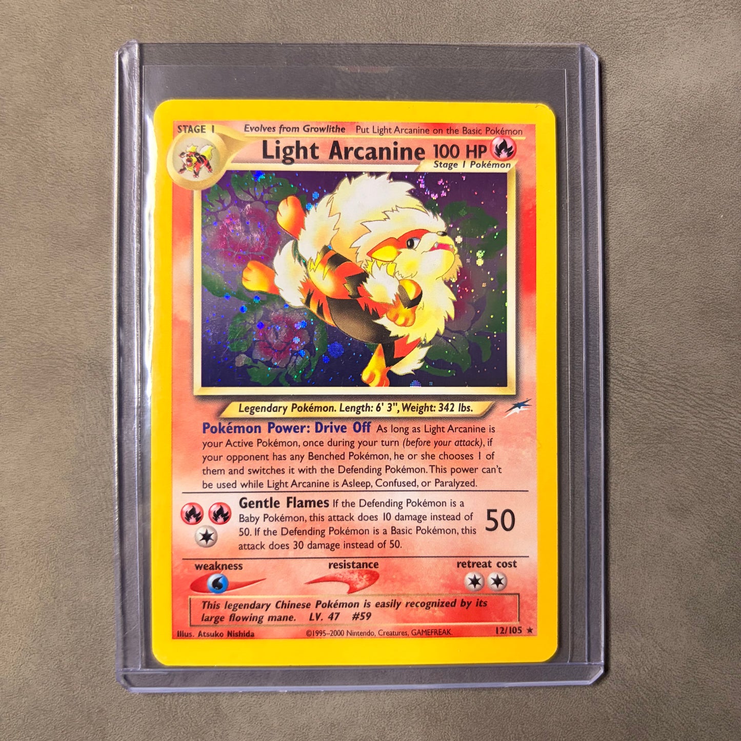 LIGHT ARCANINE 12/105 HOLO RARE – NEO DESTINY UNLIMITED – NM / AC