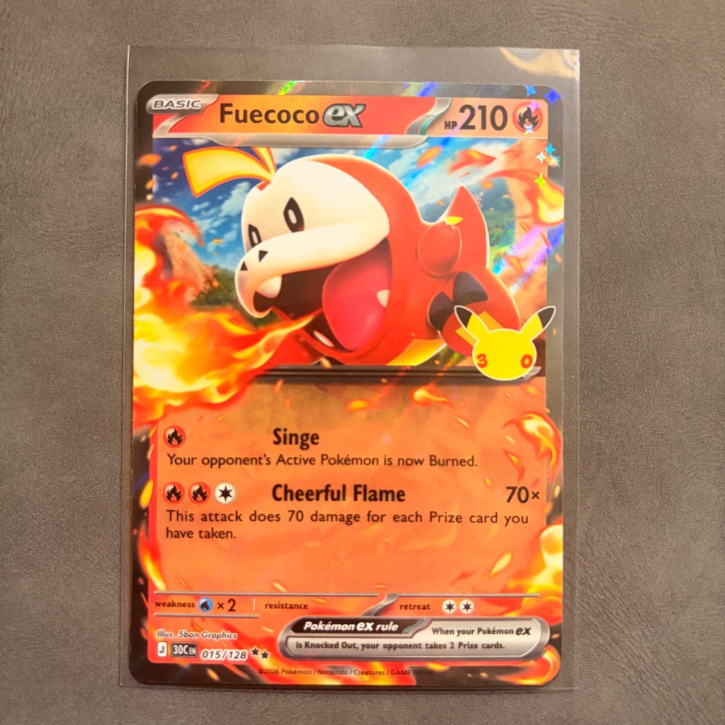 FUECOCO EX 015/128 HOLO – 30TH CELEBRATION – POKÉMON CARD