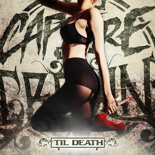 TIL DEATH - BURGUNDY IN BEER BLACK ICE HALF/HALF W/ BONE + BLACK SPLATTER