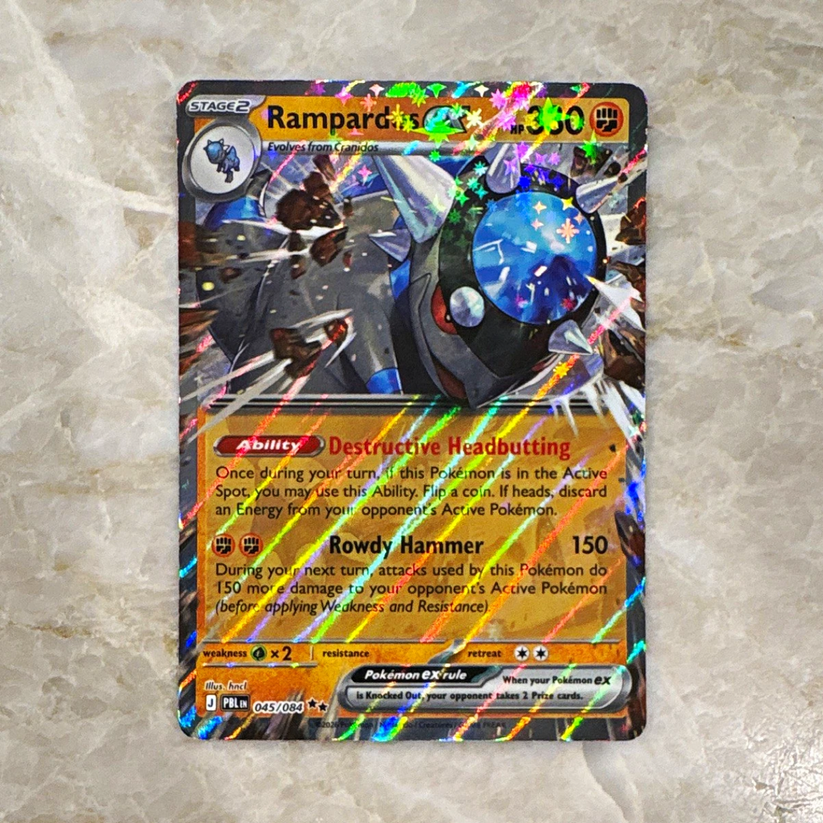 RAMPARDOS EX 045/084 – PITCH BLACK DOUBLE RARE HOLO