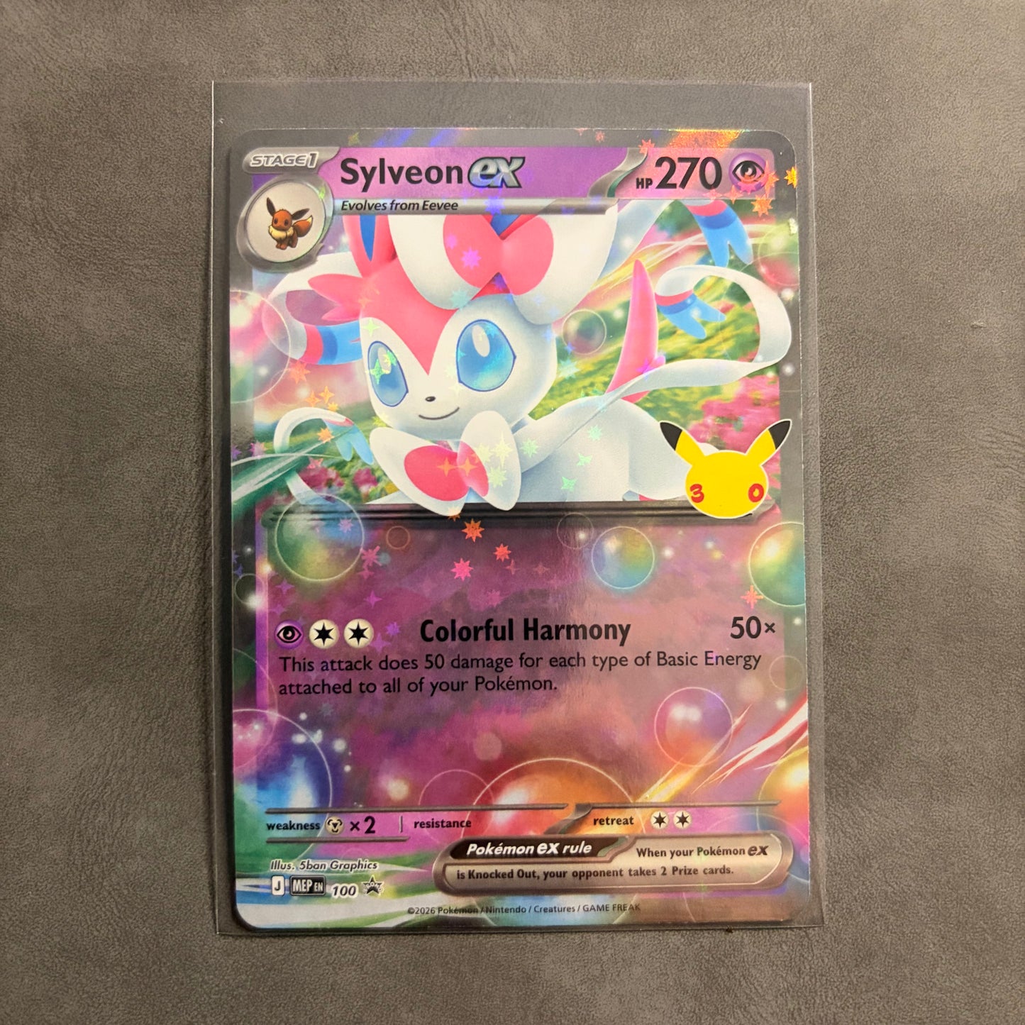 SYLVEON EX MEP 100 30TH ANNIVERSARY BLACK STAR PROMO HOLO NM