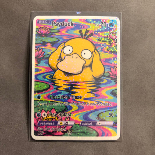 PSYDUCK 007 PSYCHEDELIC POND HOLO FANART CARD DAA EXCLUSIVE NM