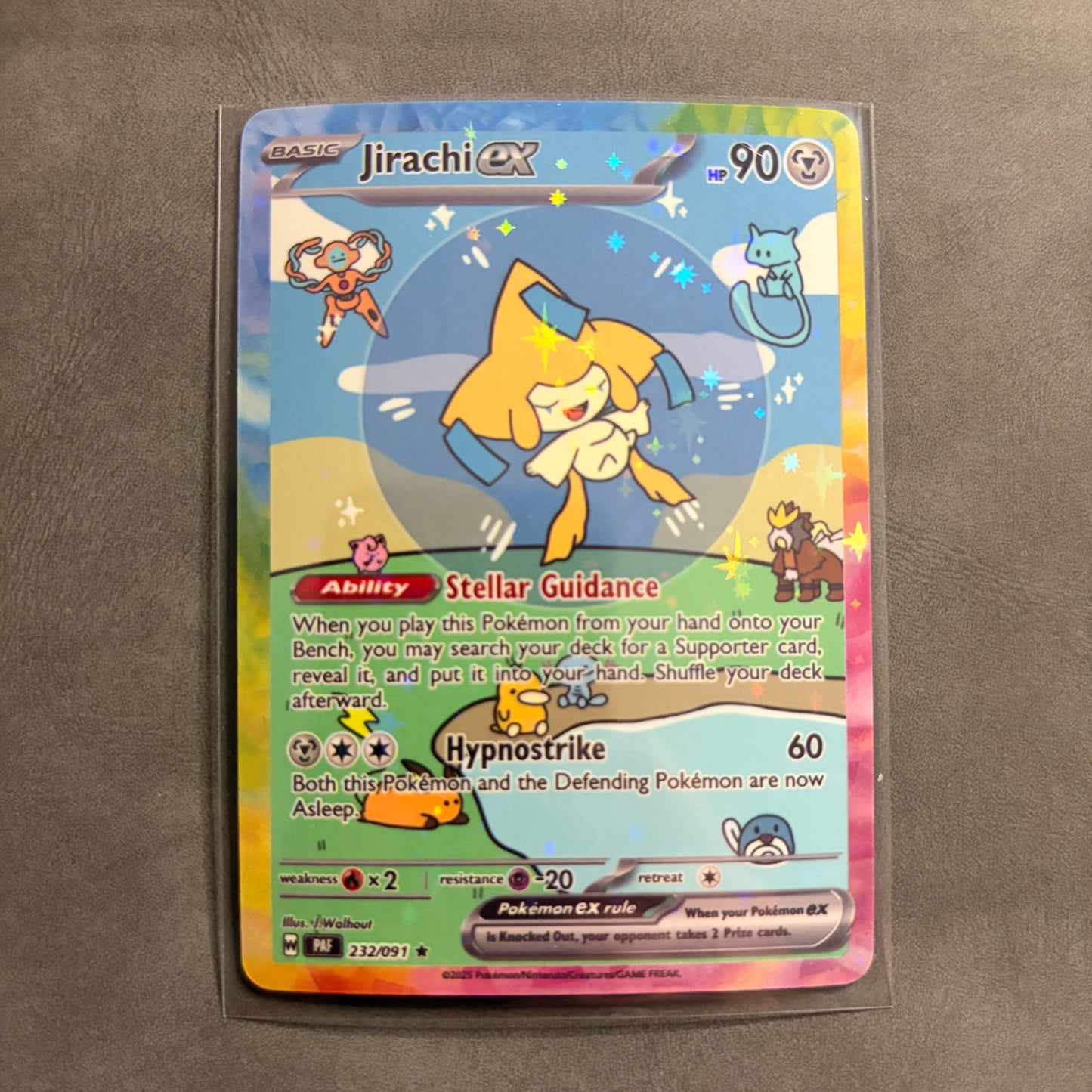 JIRACHI EX BUBBLE HOLO CUSTOM FANART CARD NM