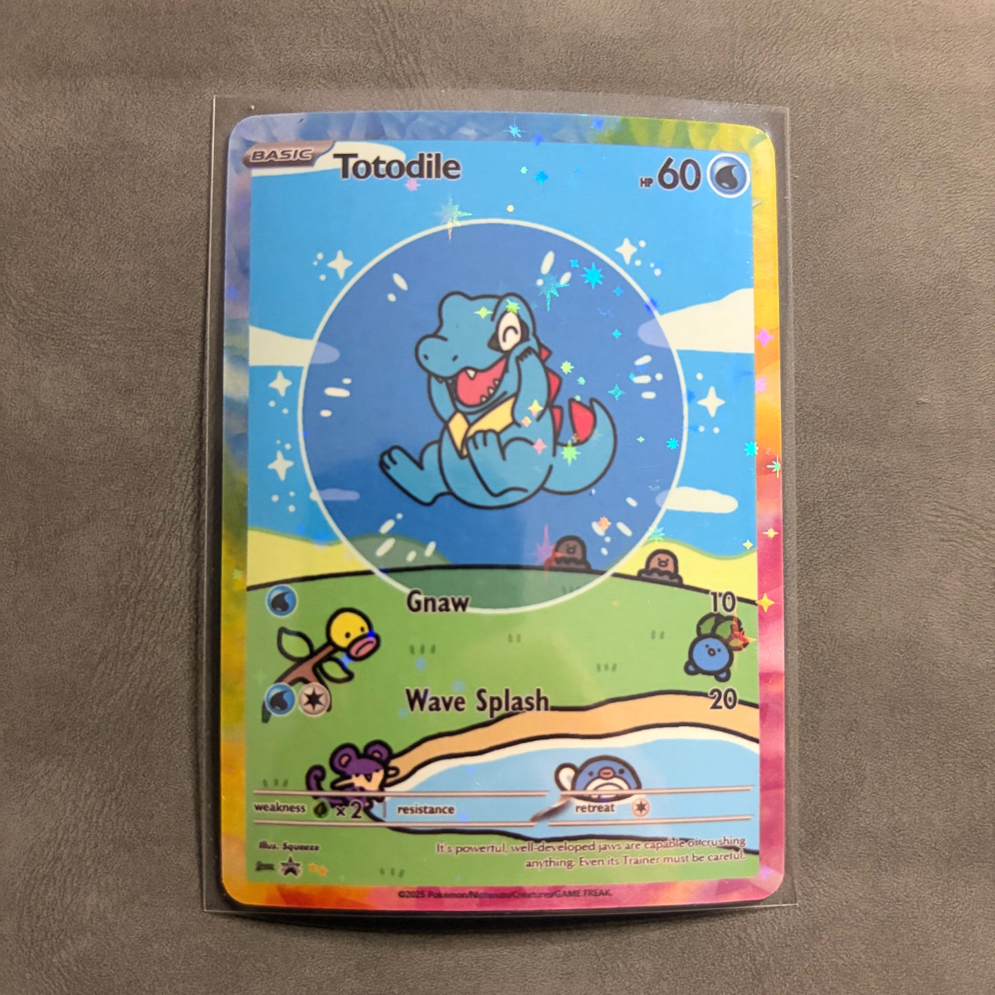 TOTODILE BUBBLE HOLO CUSTOM FANART CARD NM
