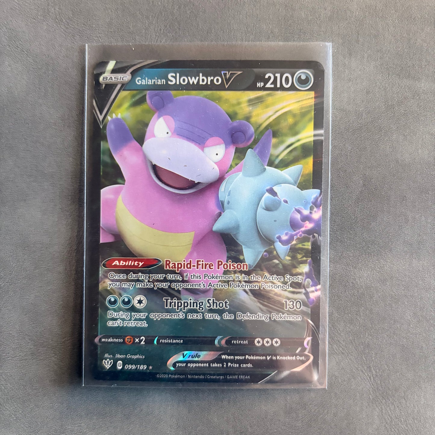 GALARIAN SLOWBRO V 099/189 DARKNESS ABLAZE ULTRA RARE HOLO NM